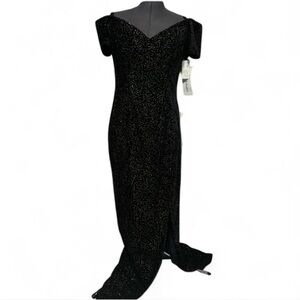 Laura Winston Vintage Metallic Velvet Evening Gown